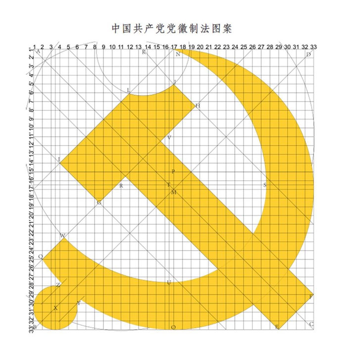 　　图表：《中国共产党党徽党旗条例》附件1：中国共产党党徽制法说明 新华社发